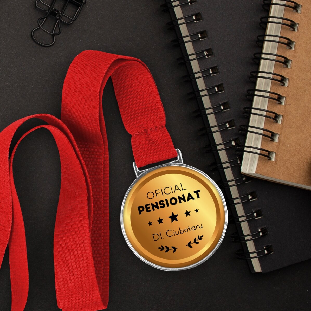 Médaille personnalisée avec message - Retraité