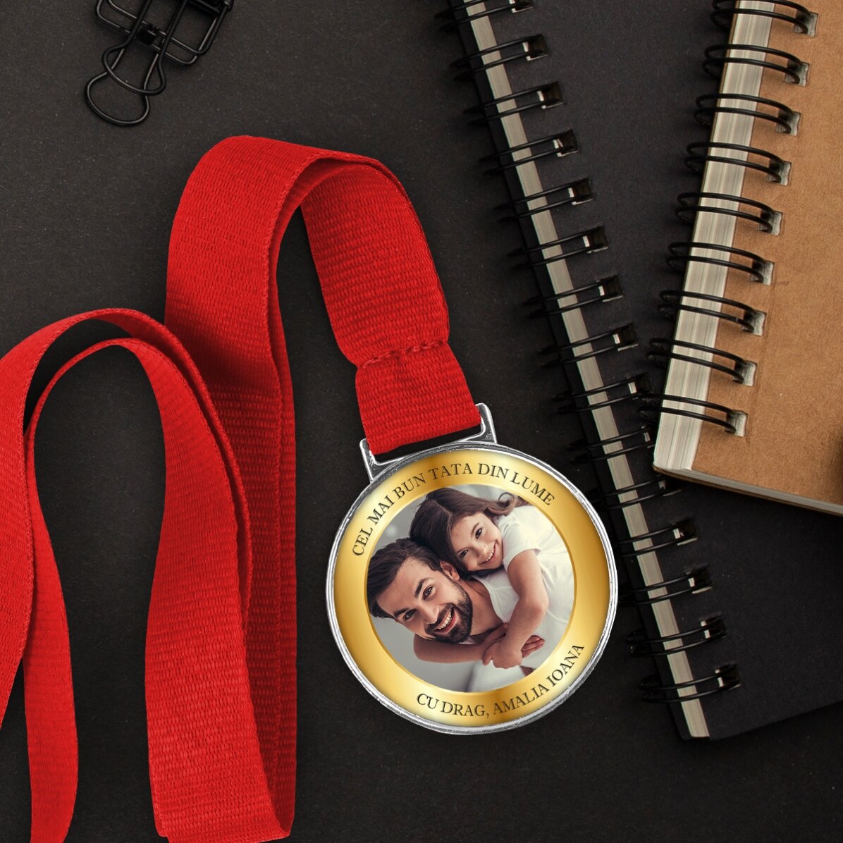 Médaille personnalisée avec une photo et un texte
