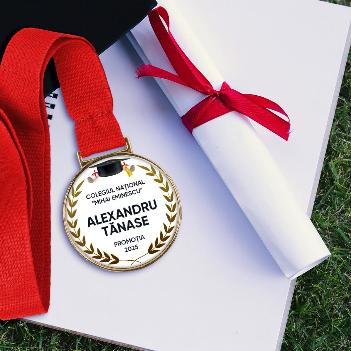 Médaille personnalisée avec inscription - Félicitations pour l