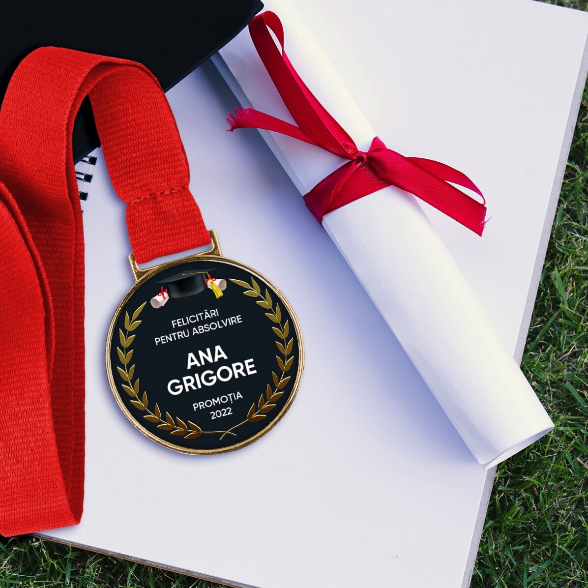 Médaille personnalisée avec inscription - Félicitations pour l