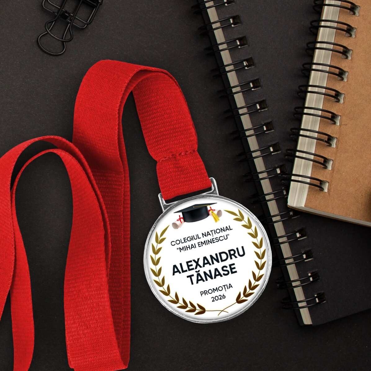 Médaille personnalisée avec inscription - Félicitations pour l