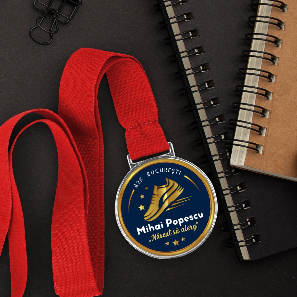 Médaille personnalisée avec inscription pour les coureurs