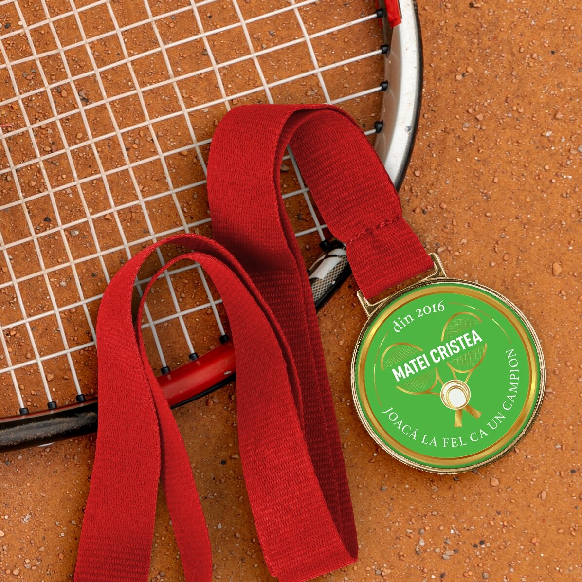 Médaille personnalisée avec inscription - Tennis