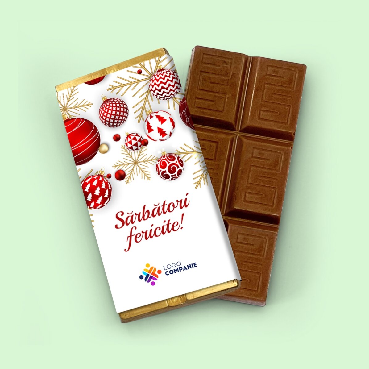 Mini-tablette de chocolat personnalisée avec logo et message - Globuri