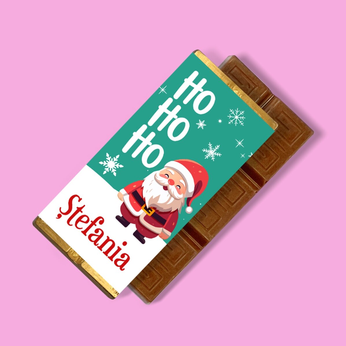 Mini-tablette de chocolat personnalisée avec un prénom - Ho ho ho
