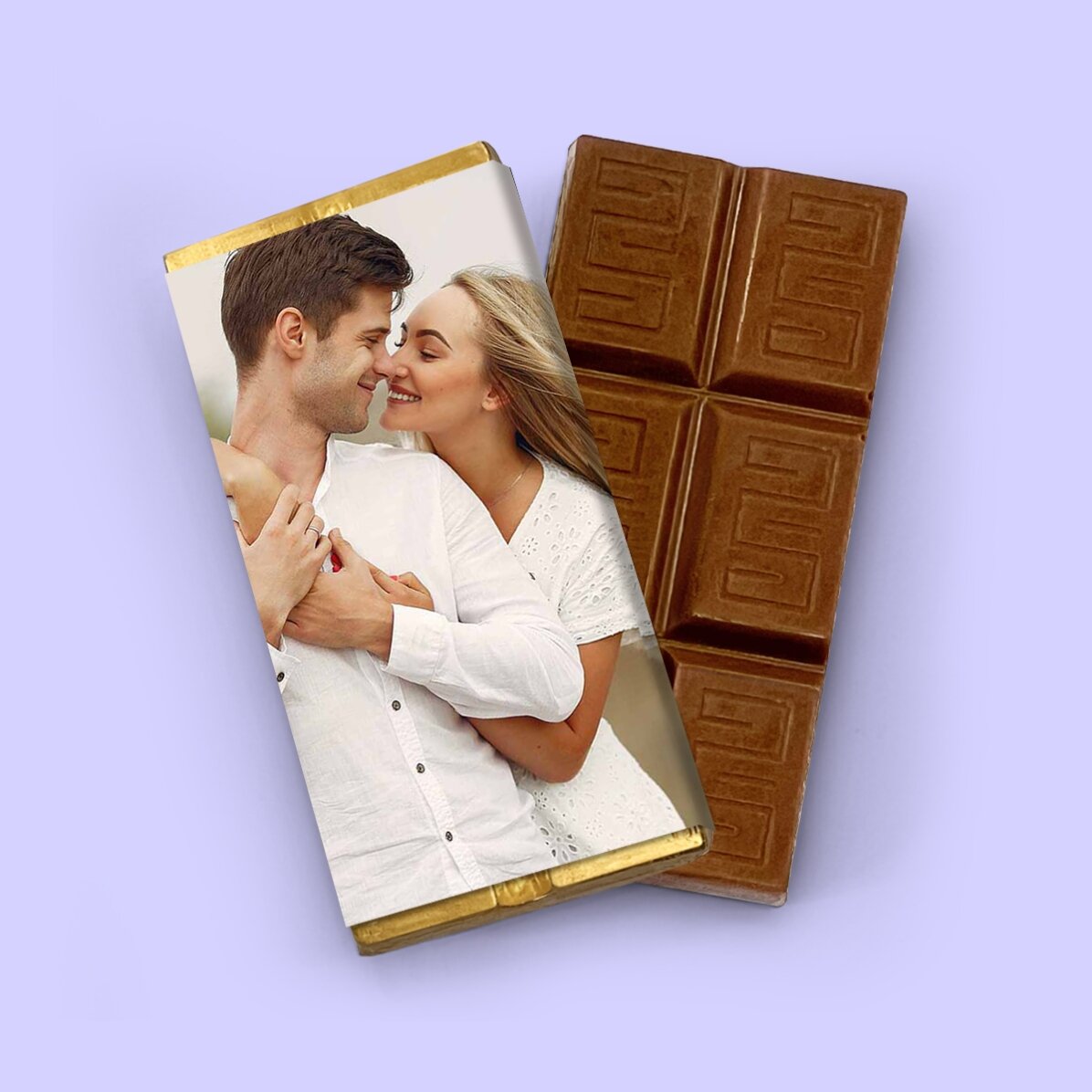 Mini-tablette de chocolat personnalisée avec une photo