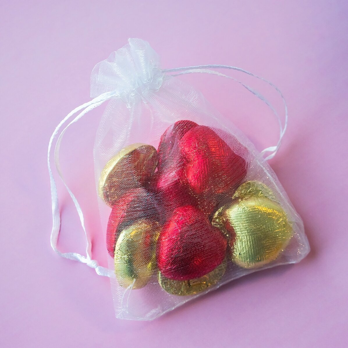 Lot de 10 mini-chocolats en forme de cœur personnalisés avec des photos et un texte - Love