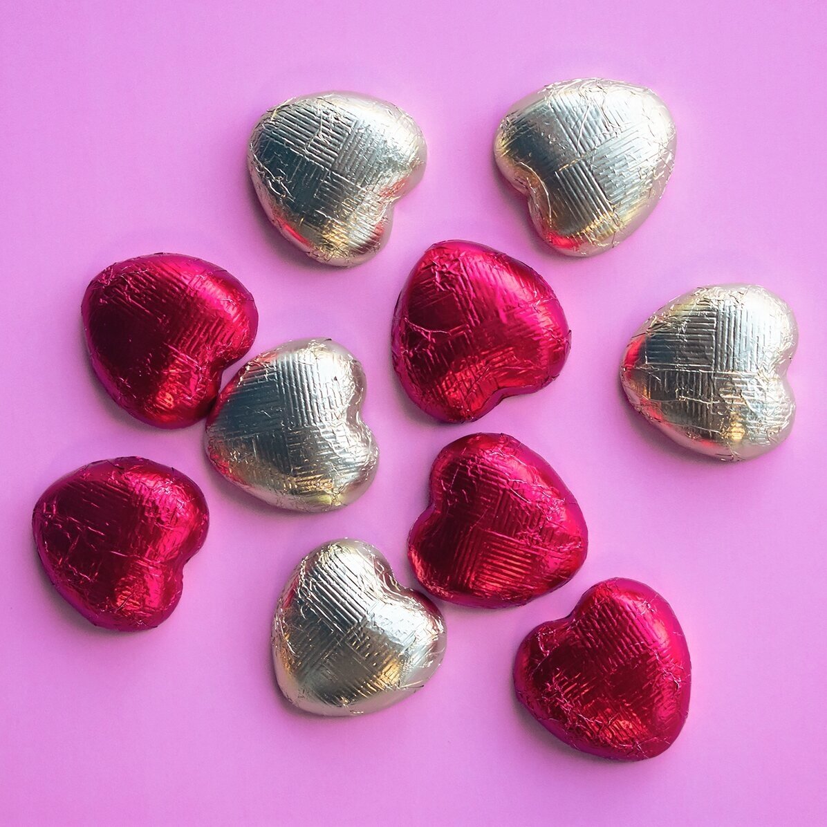 Lot de 10 mini-chocolats en forme de cœur personnalisés avec des photos et un texte - Love