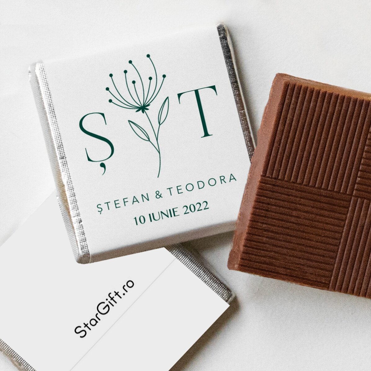 Mini-chocolat de mariage personnalisé avec un message - Élégant