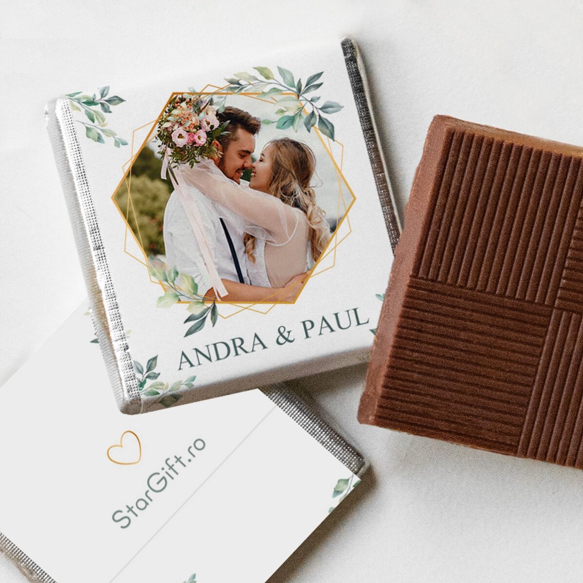 Mini-chocolat personnalisé avec photo et texte - Elegance