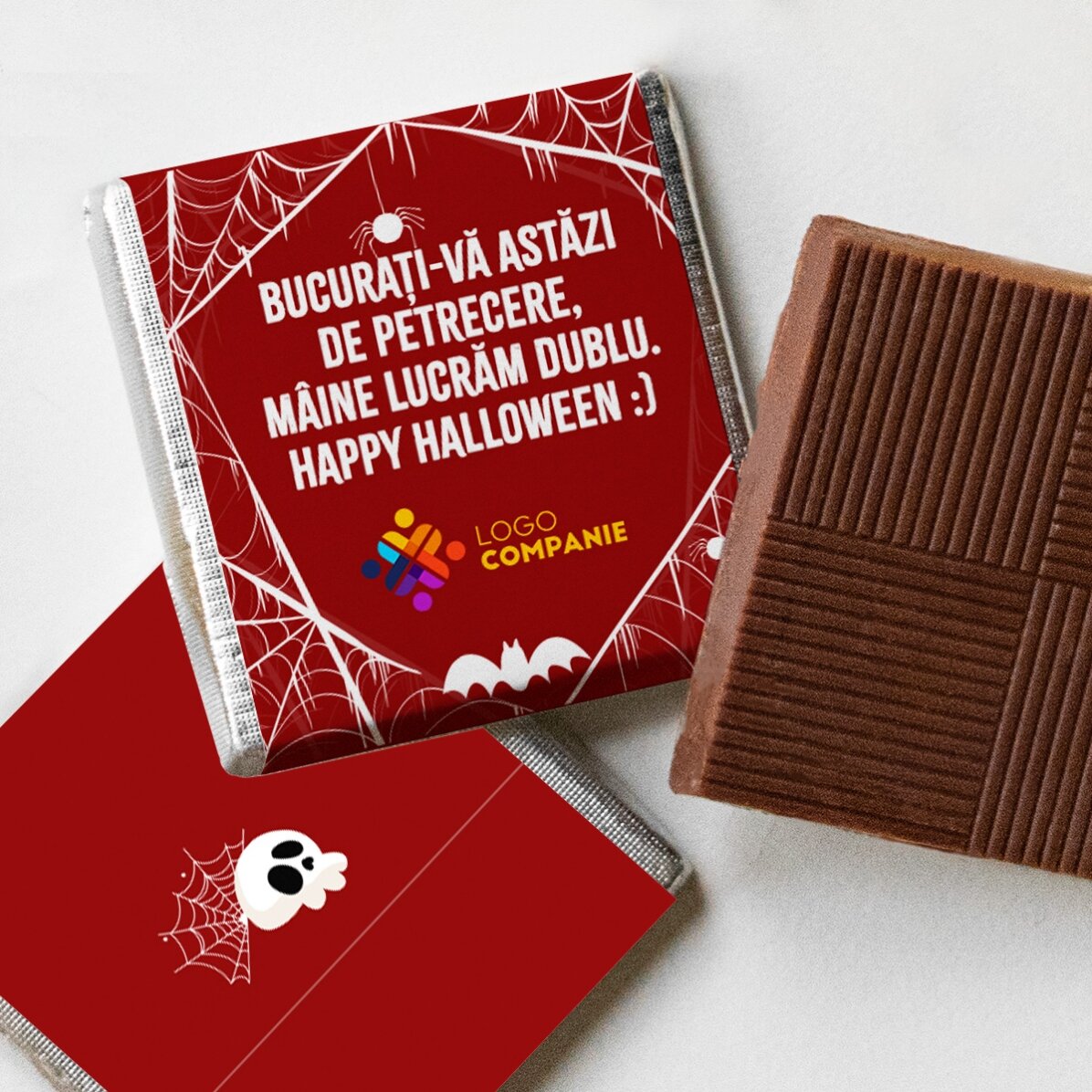 Mini-chocolat personnalisé avec logo et message - Halloween