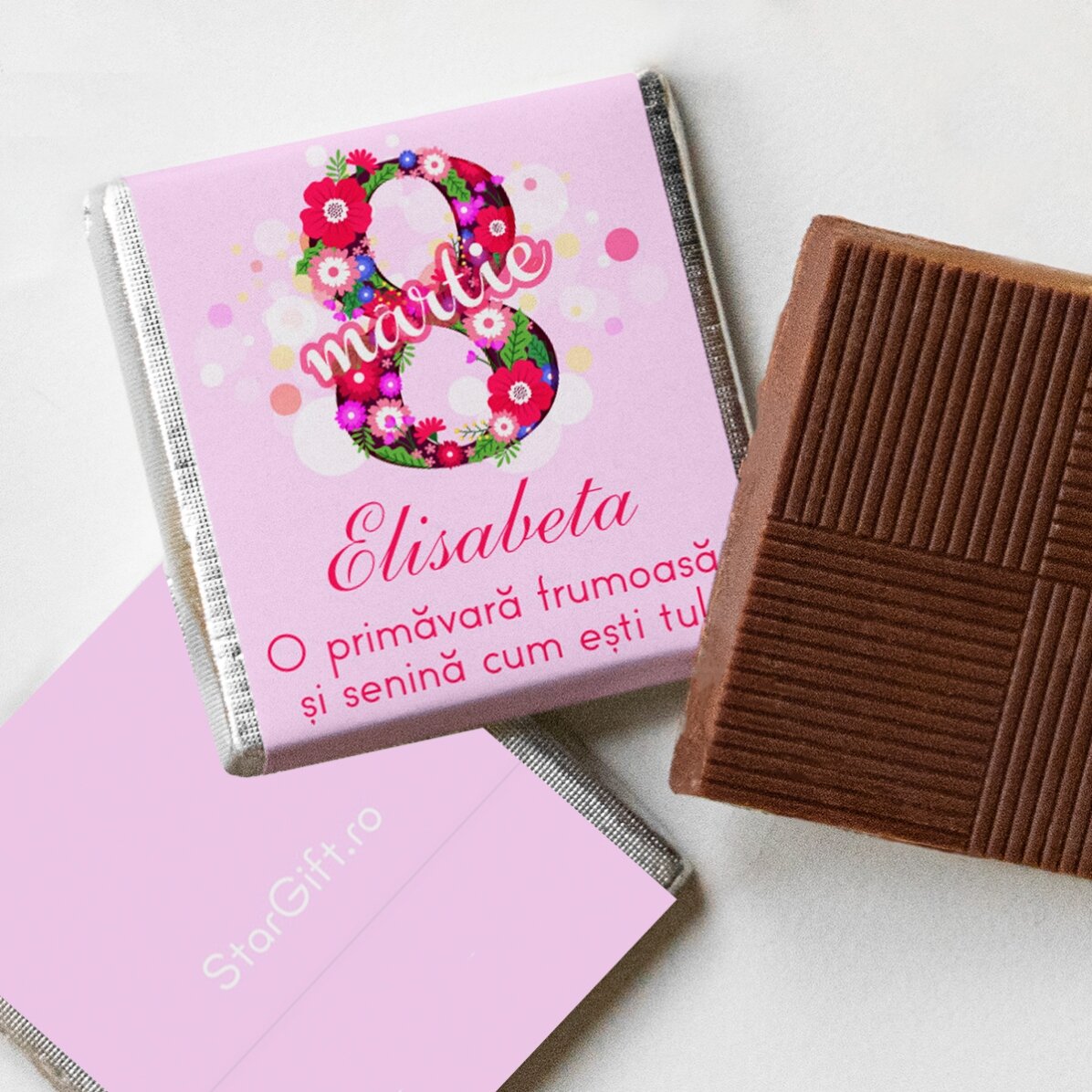 Mini-chocolat personnalisé avec un message - 8 mars