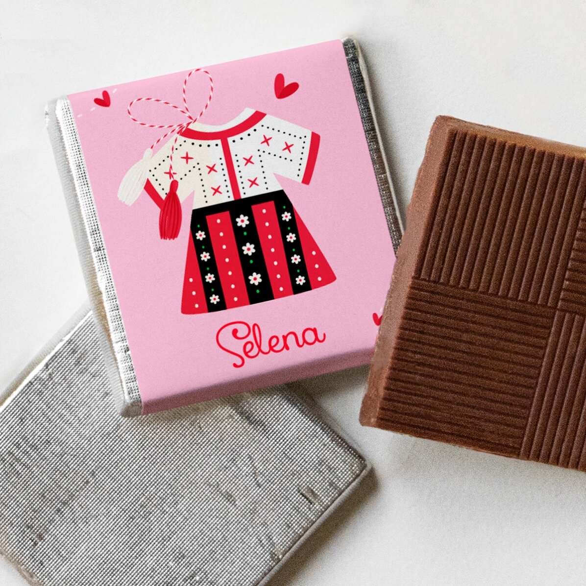 Mini-chocolat personnalisé avec un prénom - 1er mars
