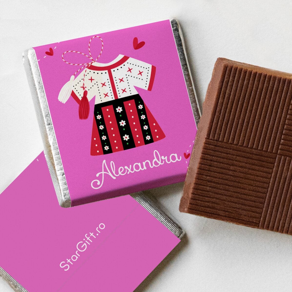 Mini-chocolat personnalisé avec un prénom - 1er mars