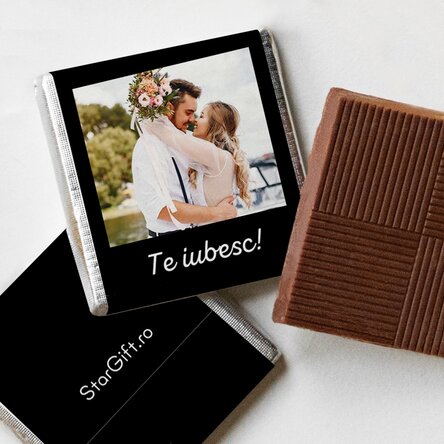 Mini chocolate personalised with a photo and text