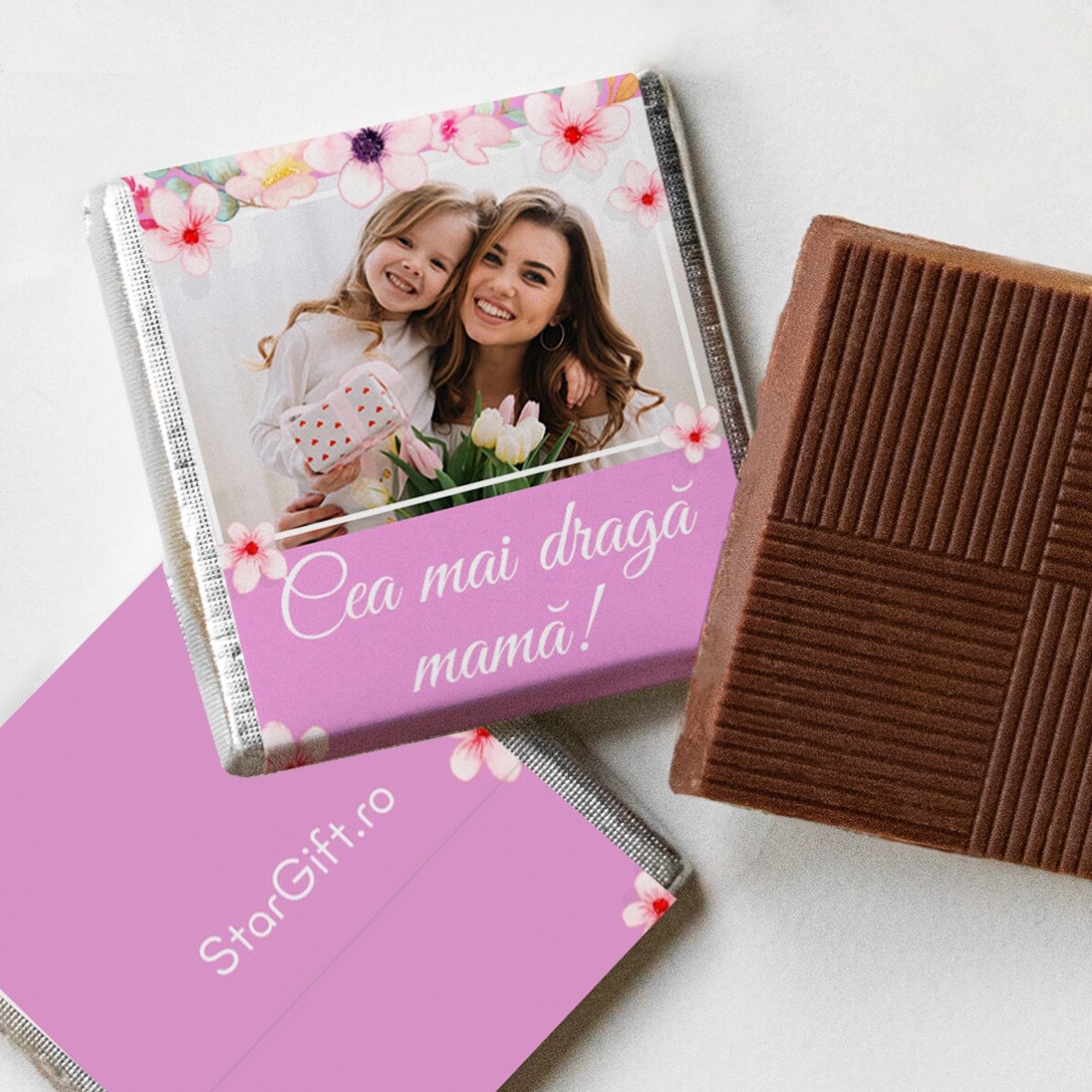 Mini-chocolat personnalisé avec photo et message - Ma chérie