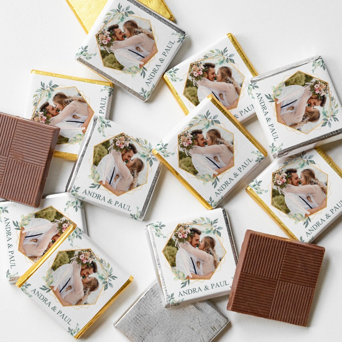 Mini-chocolat personnalisé avec photo et texte - Elegance