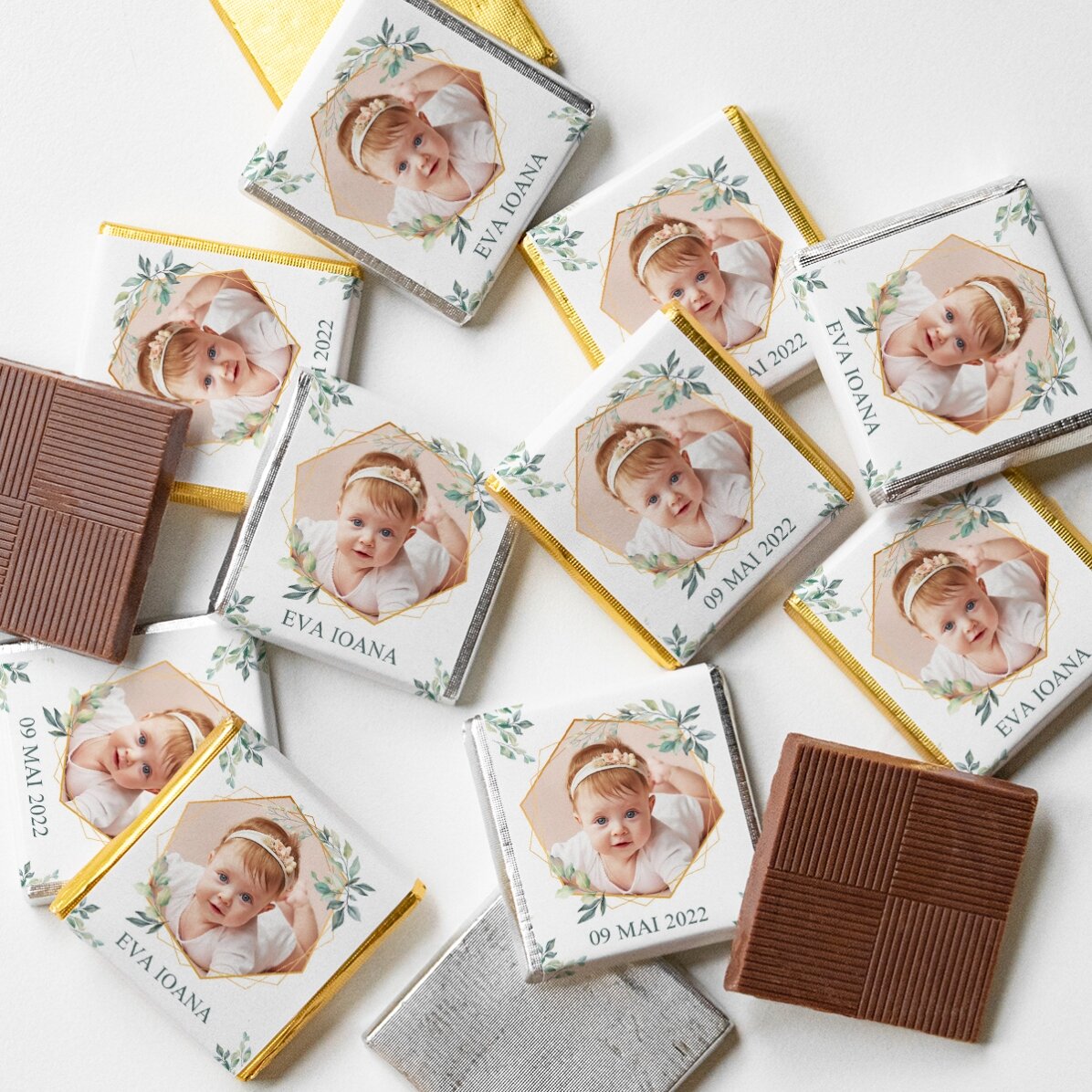 Mini-chocolat personnalisé avec photo et texte - Elegance