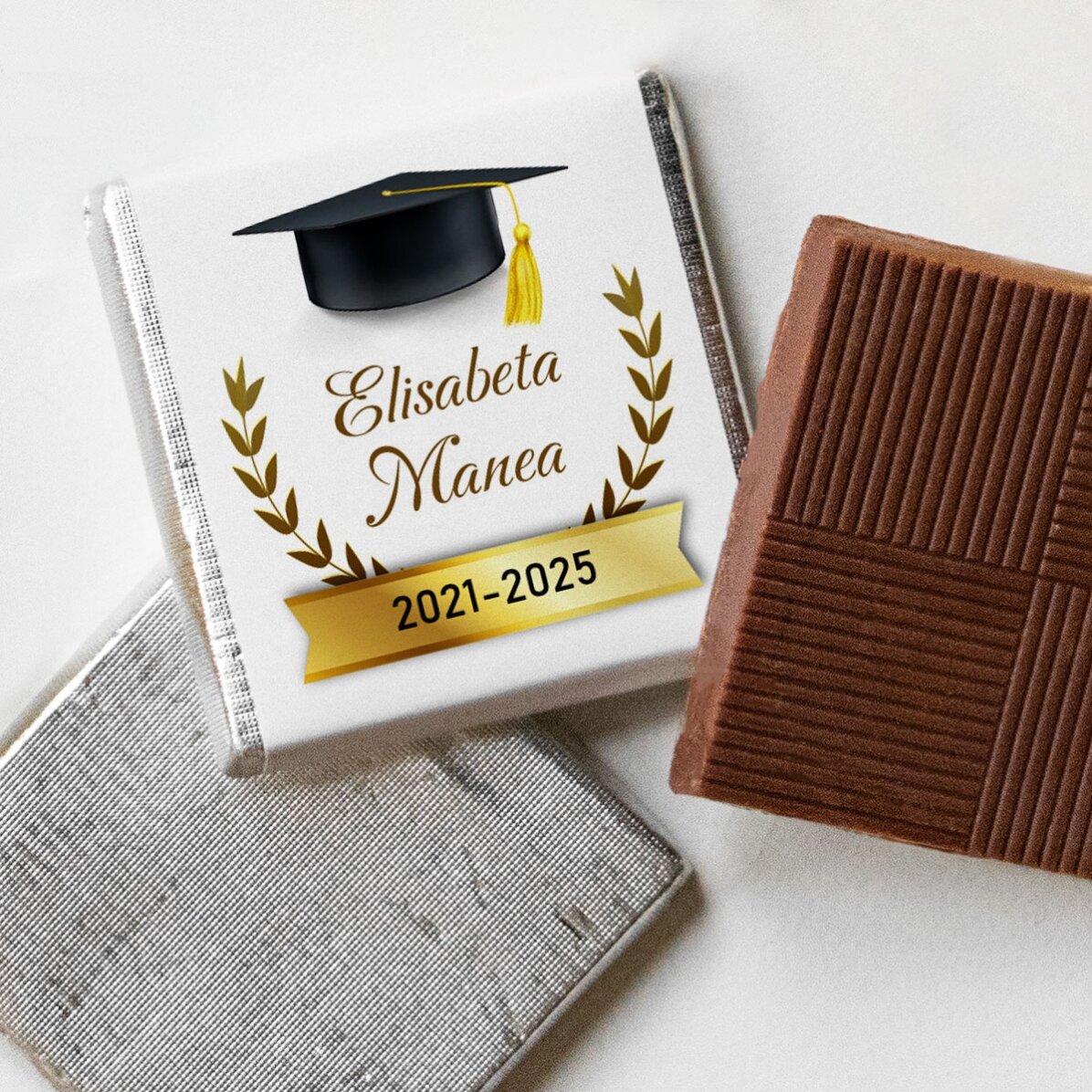 Mini-chocolat personnalisé avec un message pour les diplômés