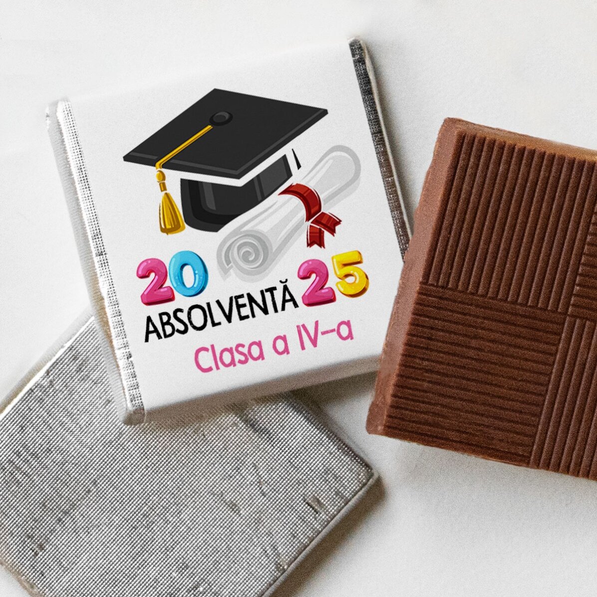 Mini-chocolat personnalisé avec inscription : « Je suis diplômé »