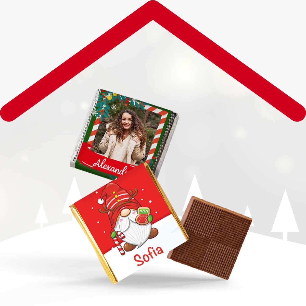 Mini-chocolat personnalisé pour Noël