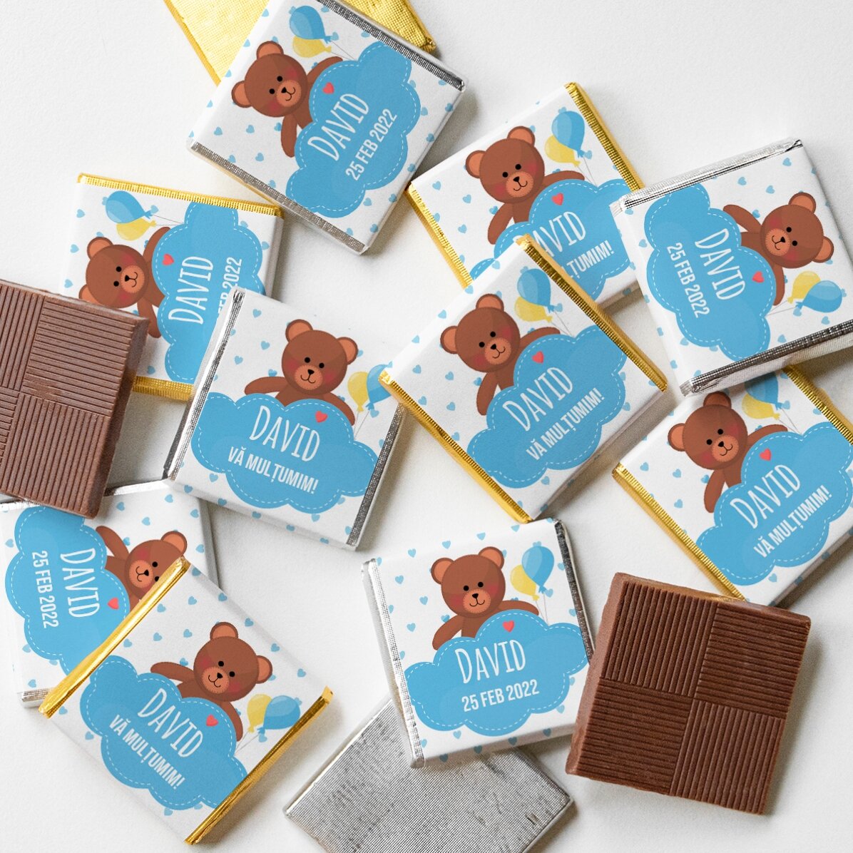 Mini-chocolat personnalisé - Cadeau de baptême