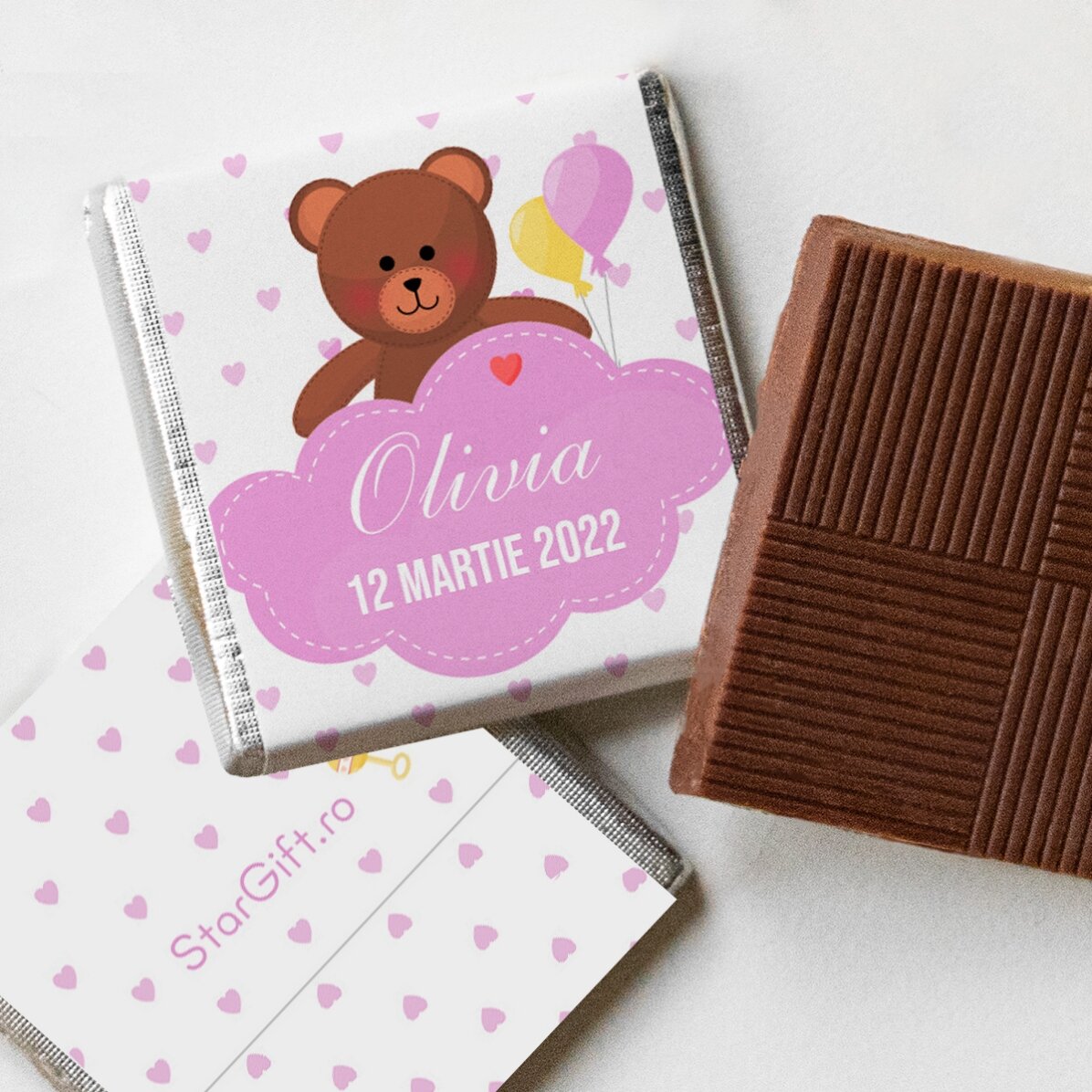 Mini-chocolat personnalisé - Cadeau de baptême