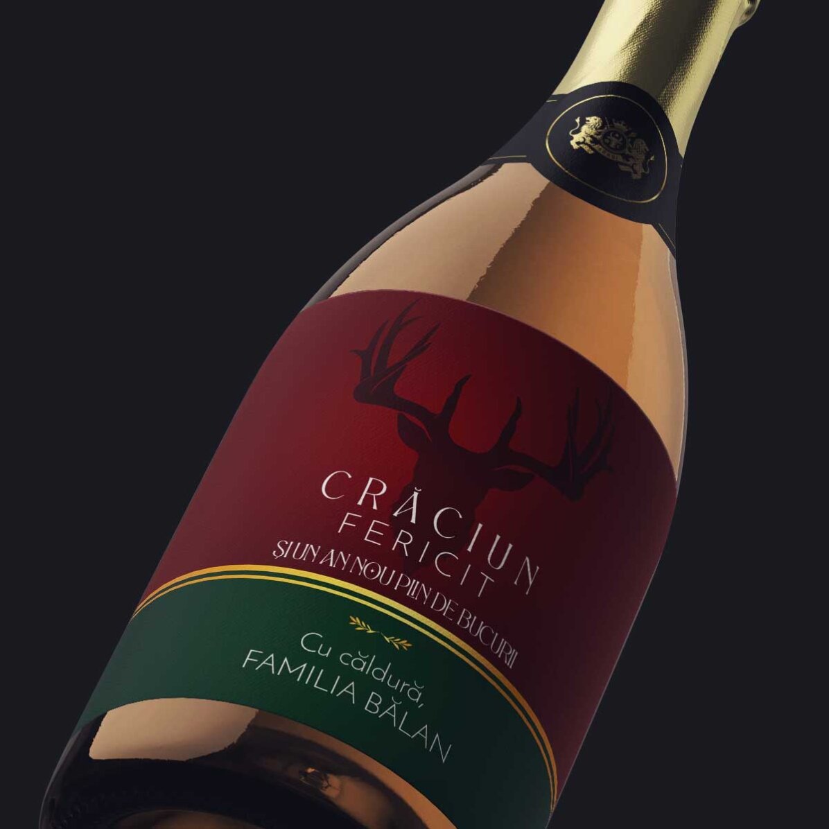 Mini-bouteille de vin mousseux personnalisée avec un message - Fêtes de fin d