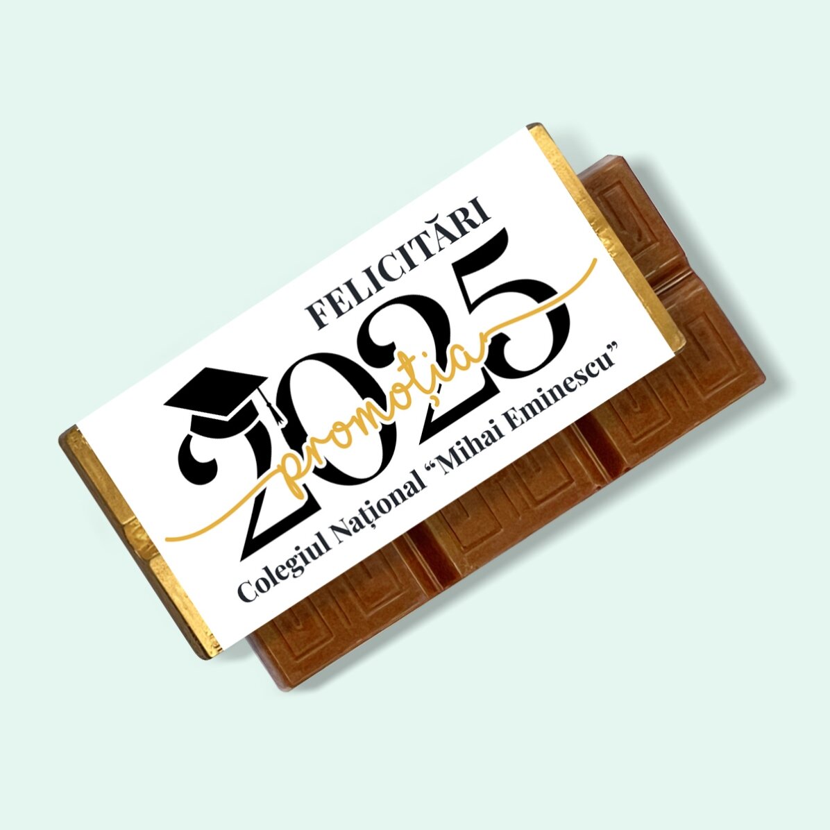 Mini-tablette de chocolat personnalisée avec un message et l