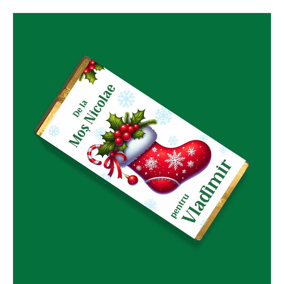 Mini-tablette de chocolat personnalisée par Saint Nicolas