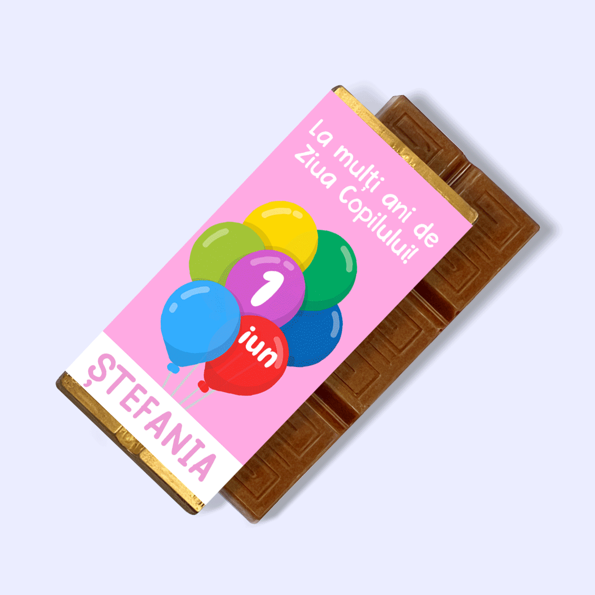 Mini-tablette de chocolat personnalisée pour enfants avec message - Ballons