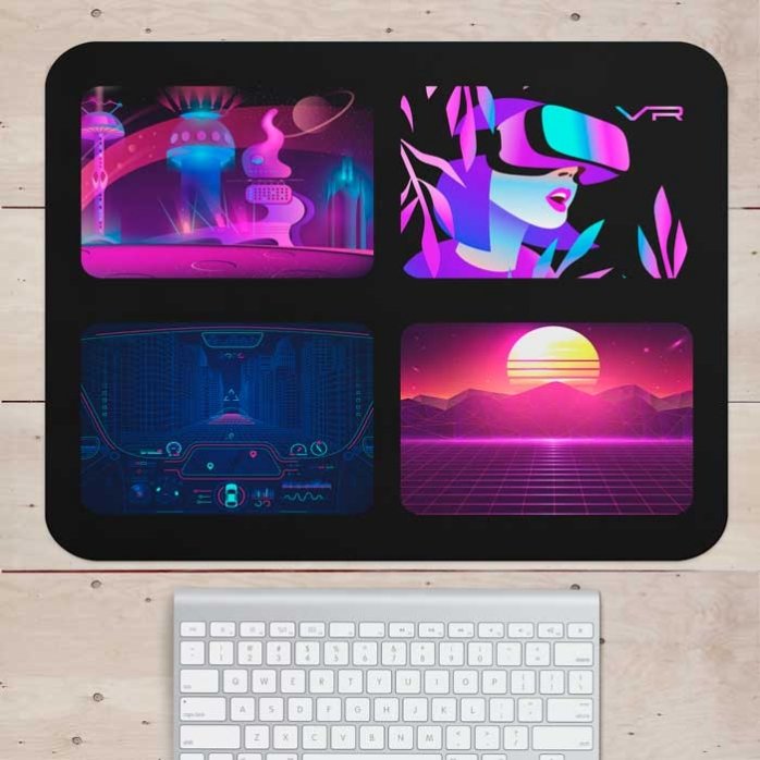 Tapis de souris XL personnalisé avec 4 photos