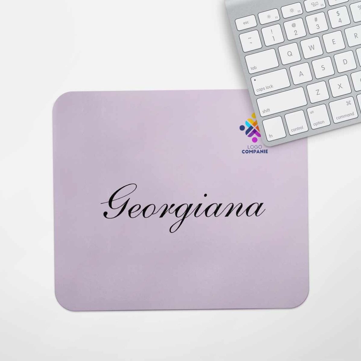 Tapis de souris personnalisé avec logo et texte au centre