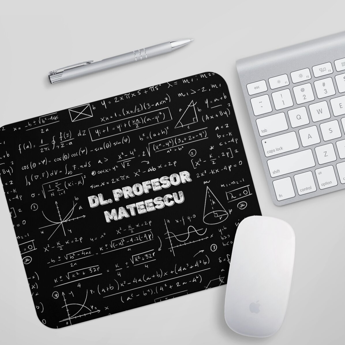 Tapis de souris personnalisé avec nom - Professeur de mathématiques