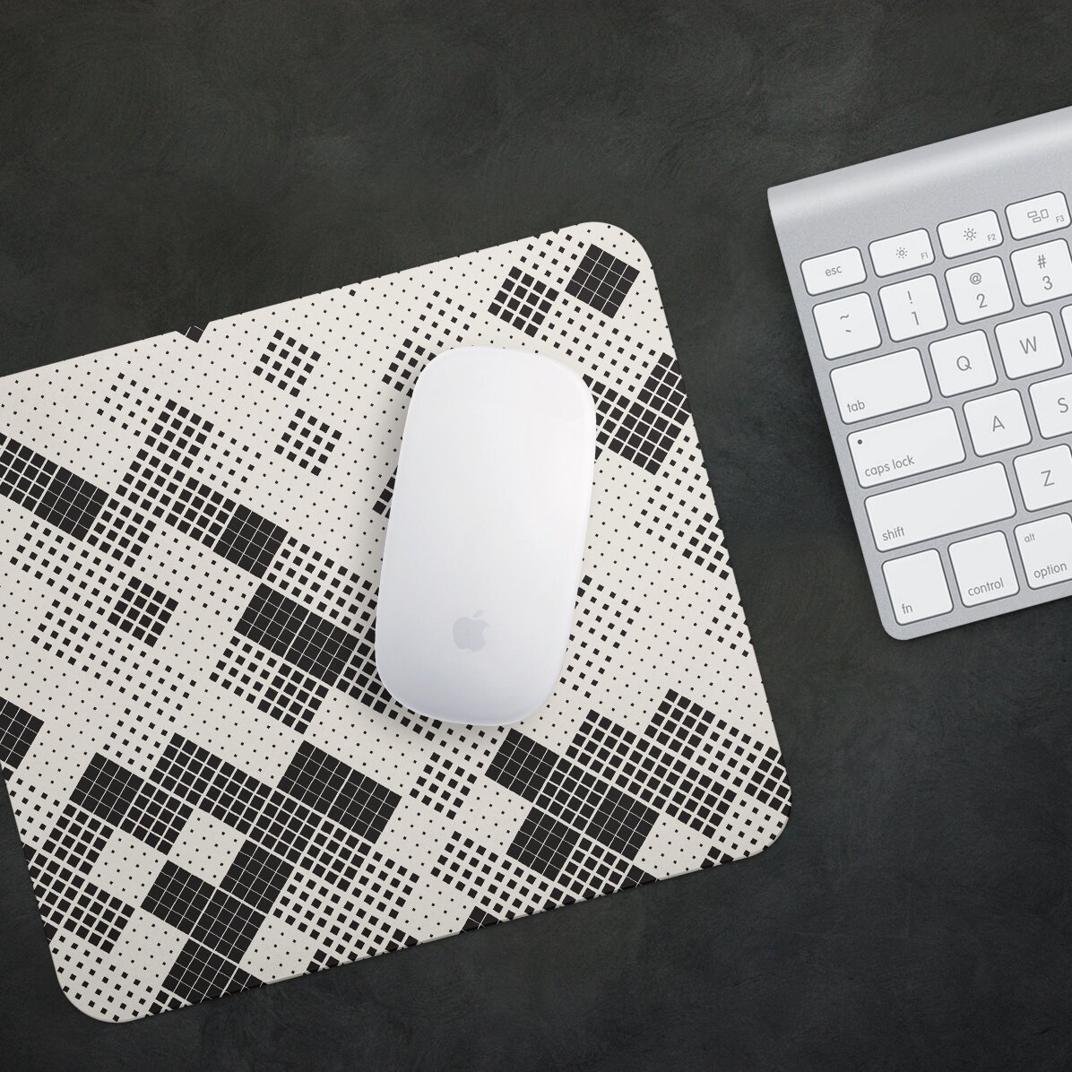 Tapis de souris personnalisé avec un motif géométrique à carreaux