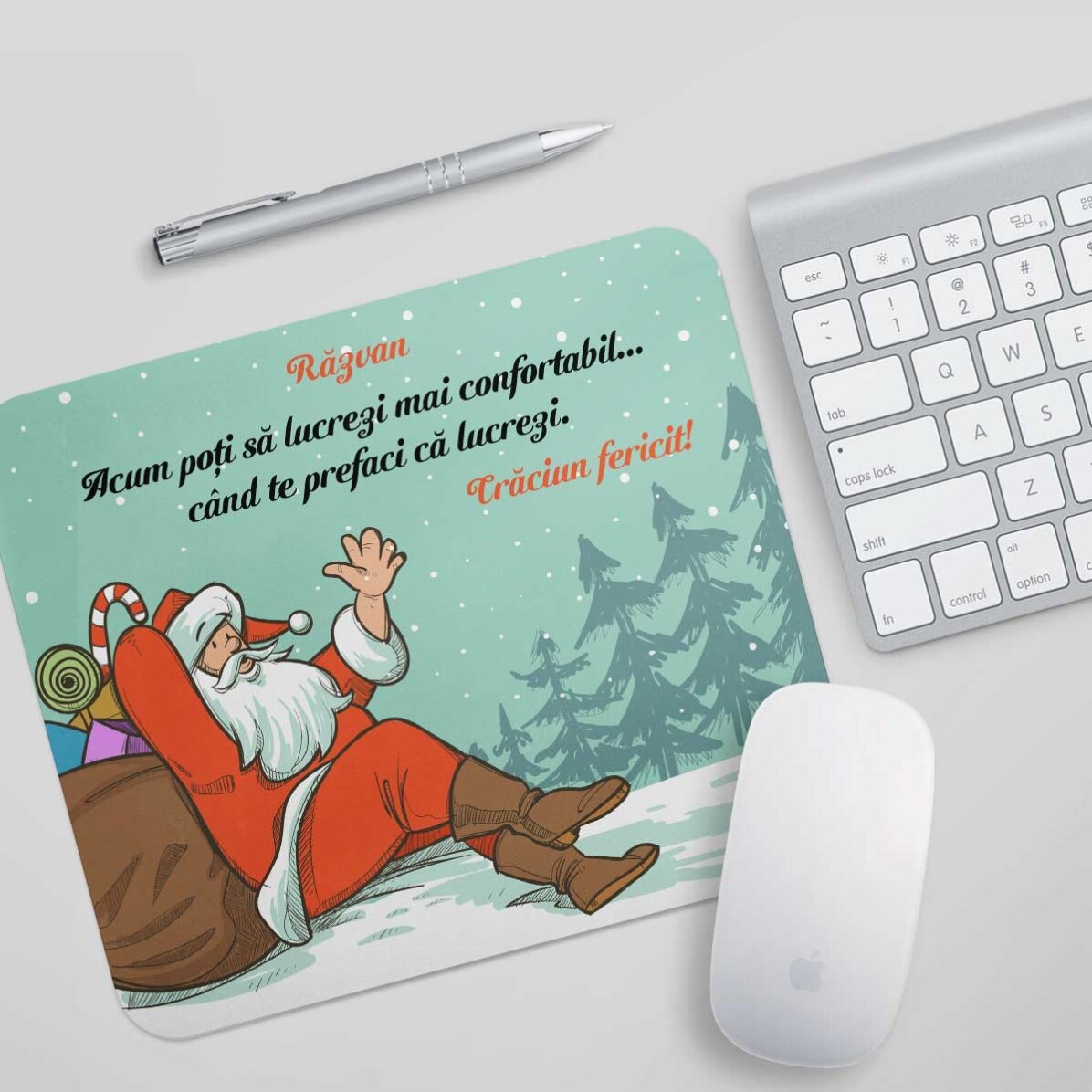 Tapis de souris personnalisé avec inscription : « Joyeux Noël ! »