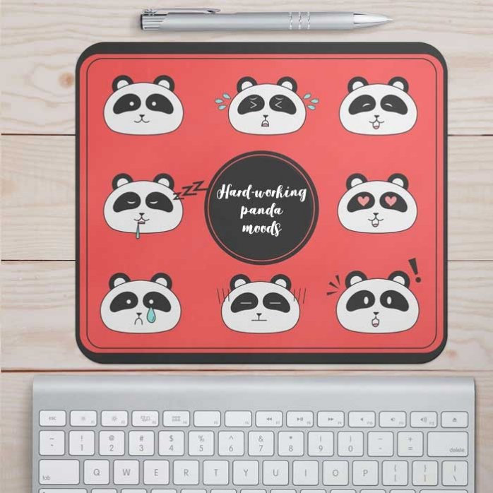 Tapis de souris personnalisé avec texte - Panda