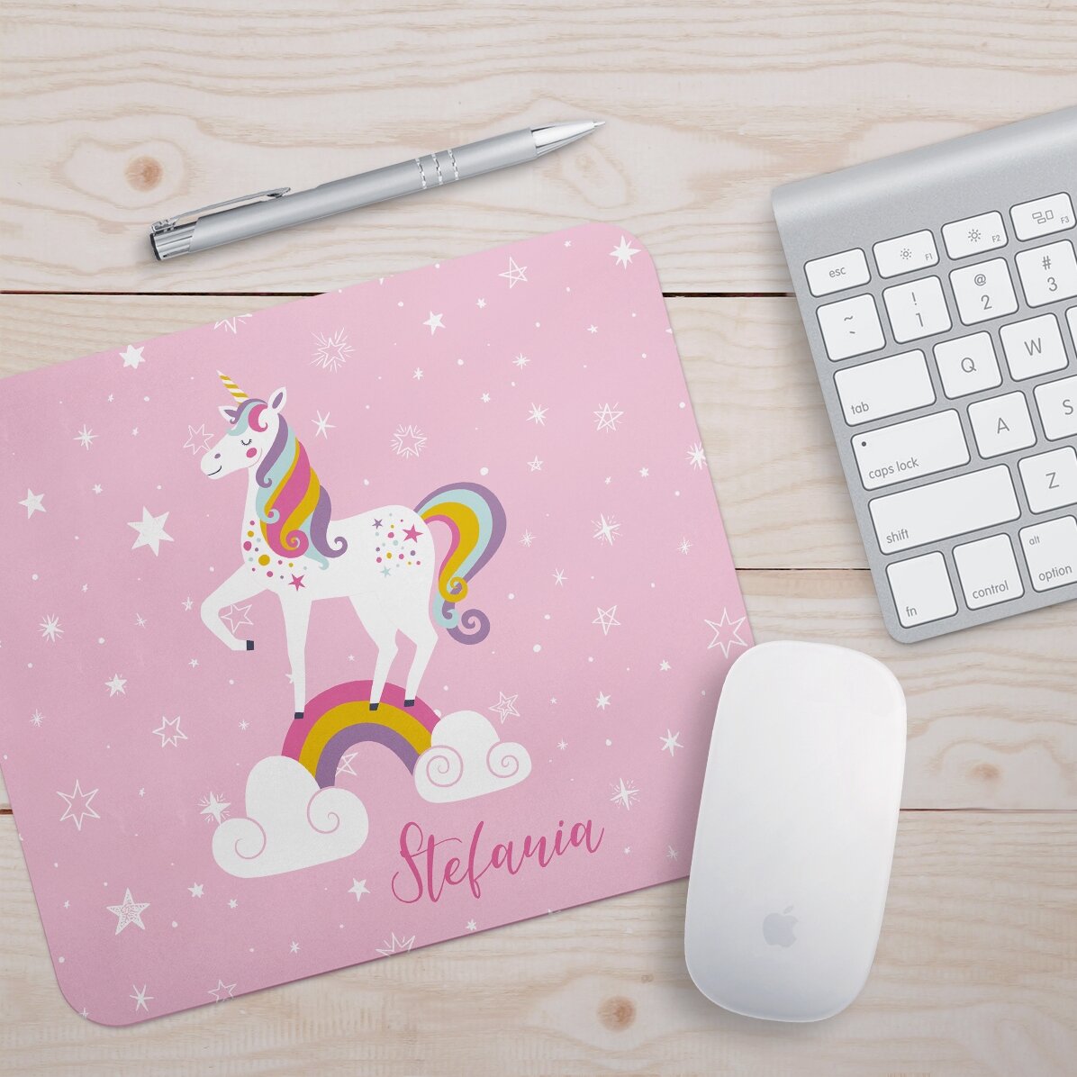 Tapis de souris personnalisé avec texte - Licorne