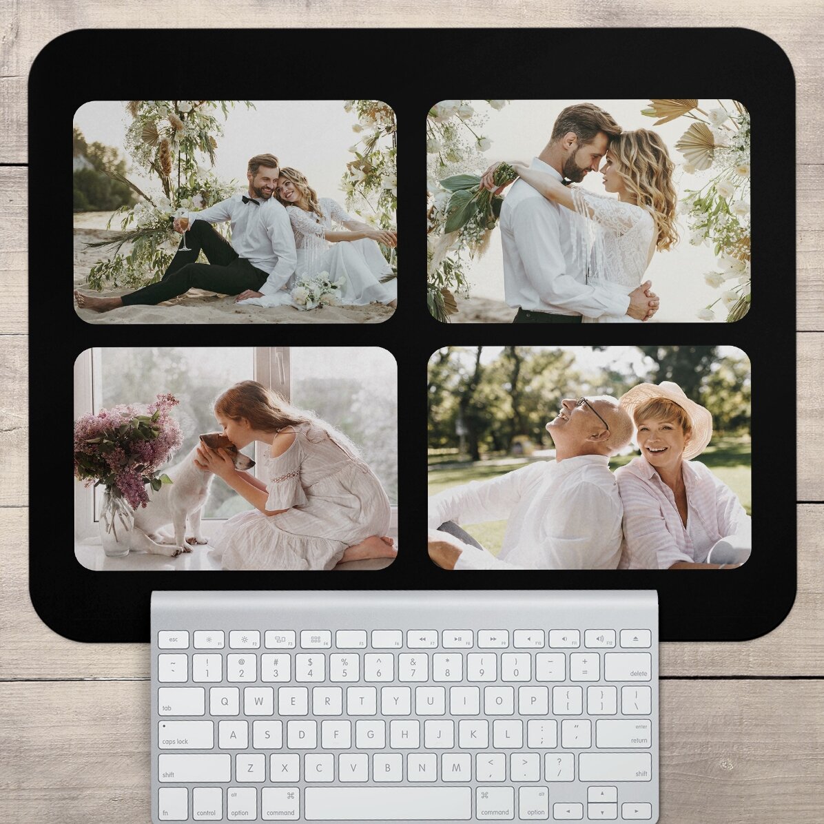 Tapis de souris XL personnalisé avec 4 photos