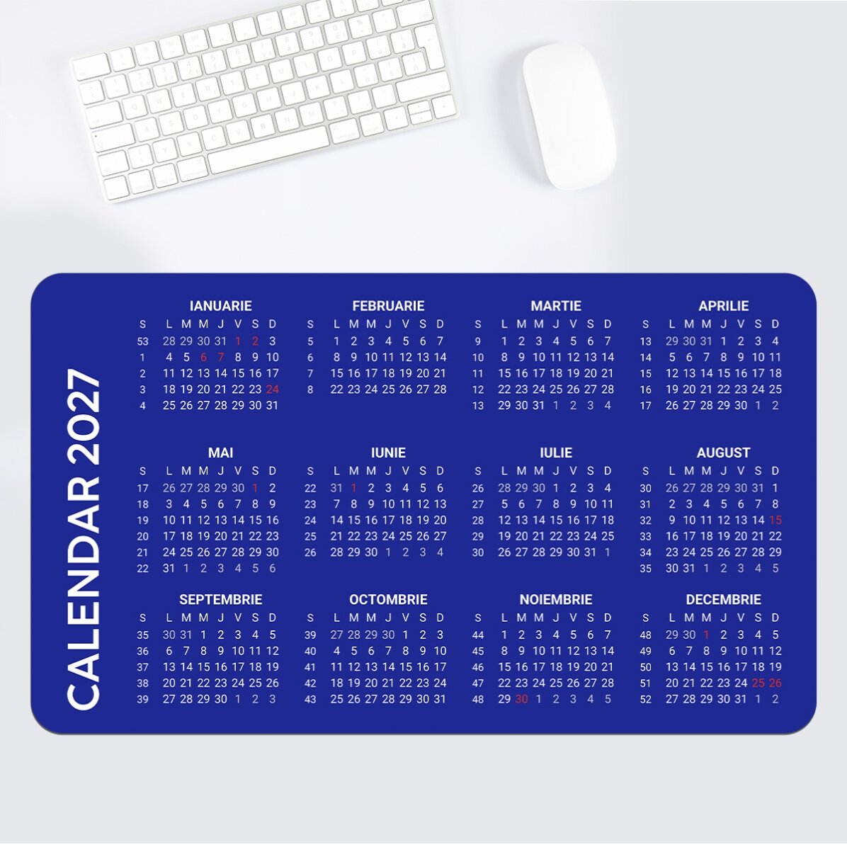 Tapis de souris XXL personnalisé avec calendrier