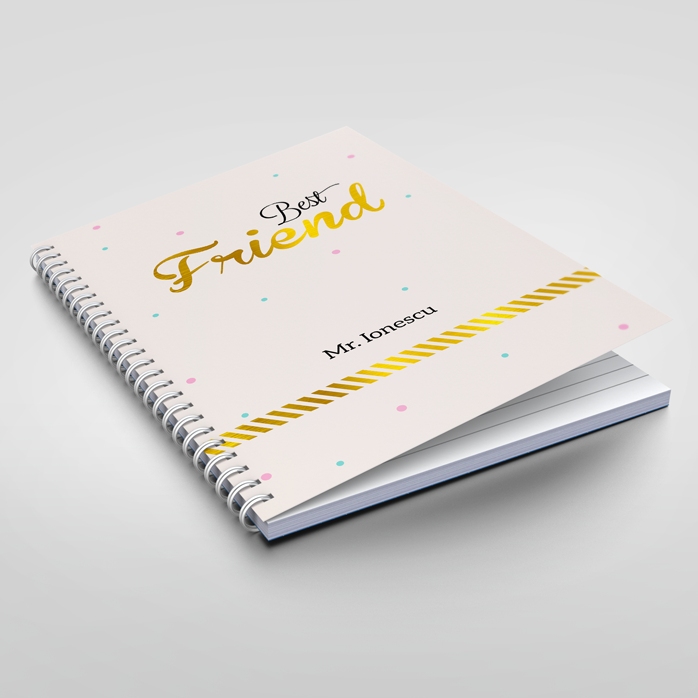 Carnet personnalisé - Best Friend, Gold