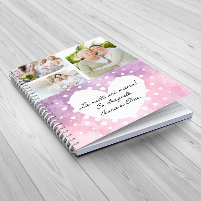 Carnet personnalisé avec 3 photos et un texte