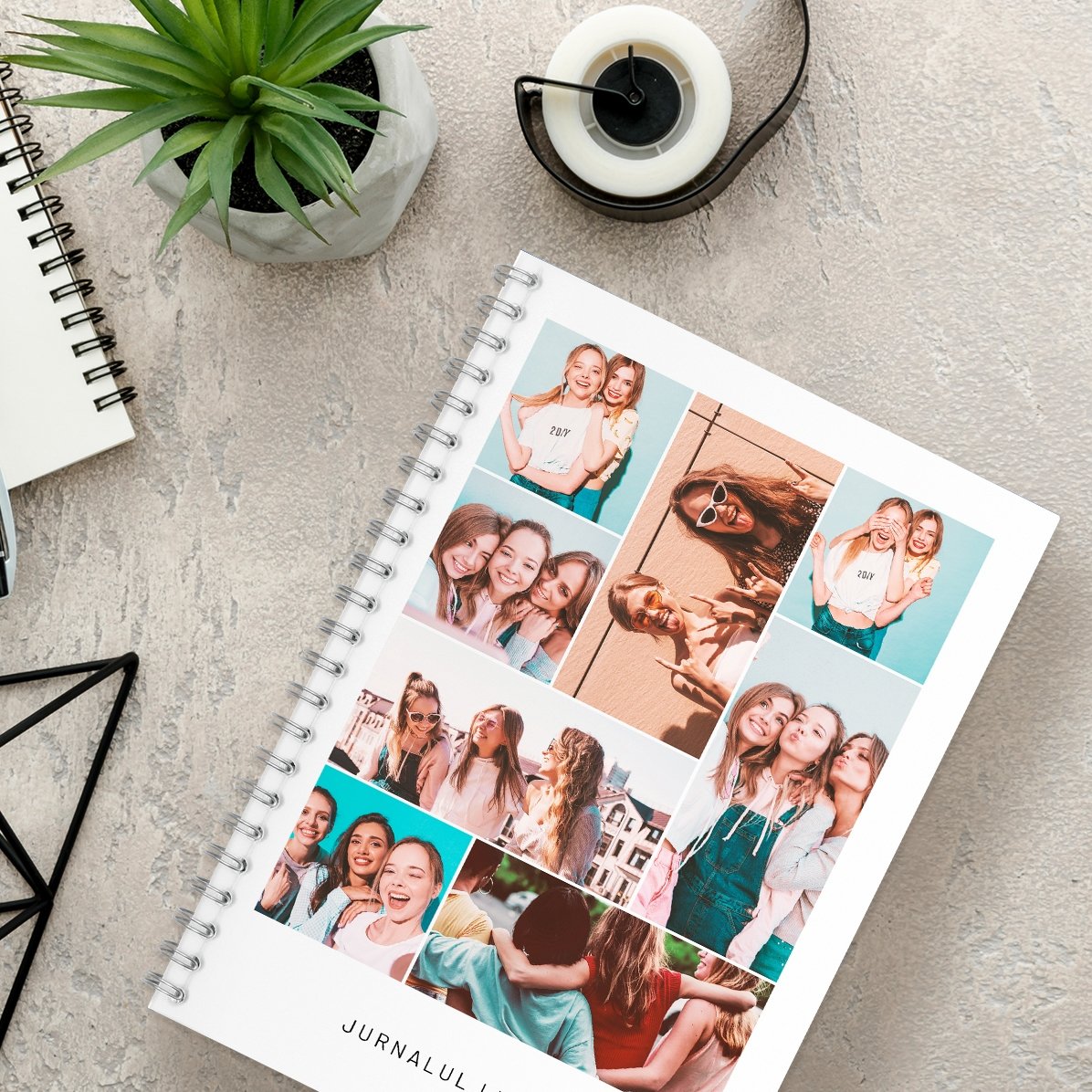 Carnet personnalisé avec 8 photos et un texte - Meilleurs amis