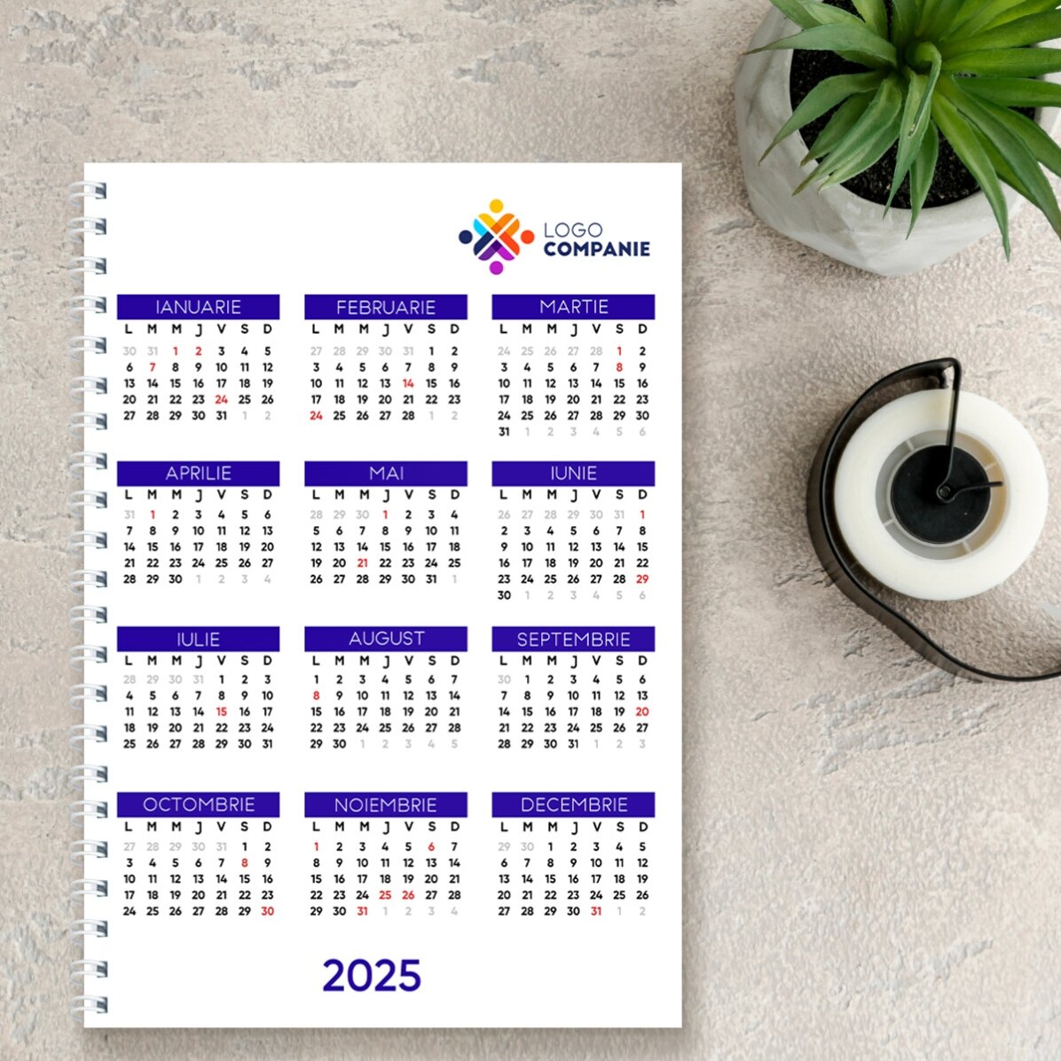 Carnet personnalisé avec logo - Calendrier