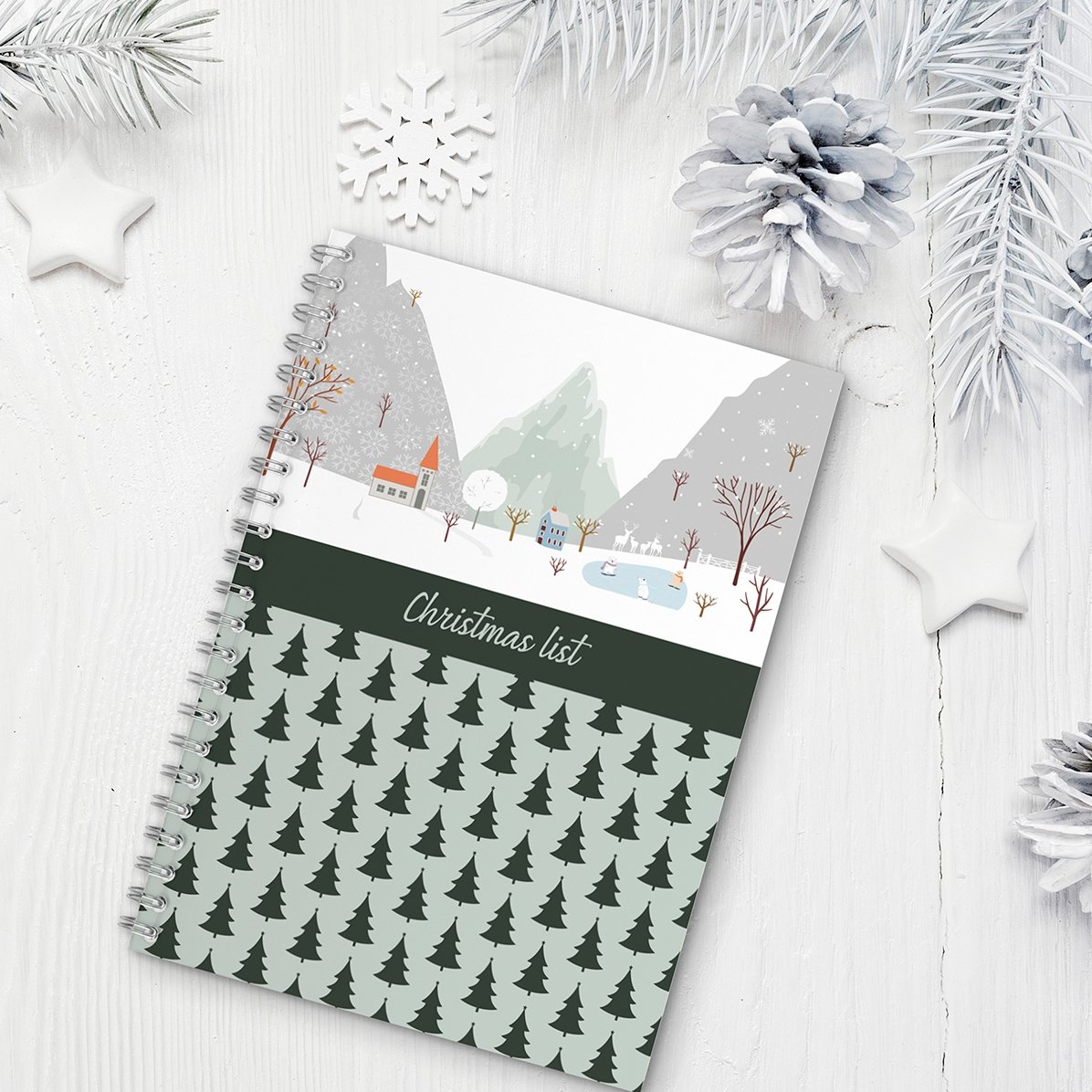 Carnet personnalisé avec texte - Liste de Noël