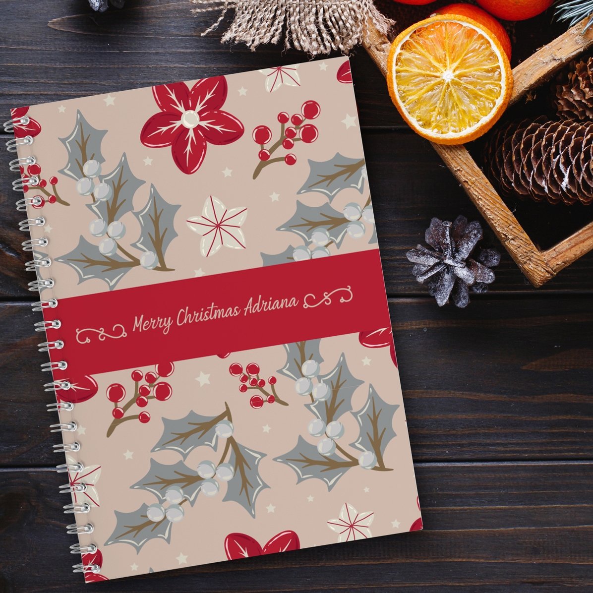 Carnet personnalisé avec inscription - Noël