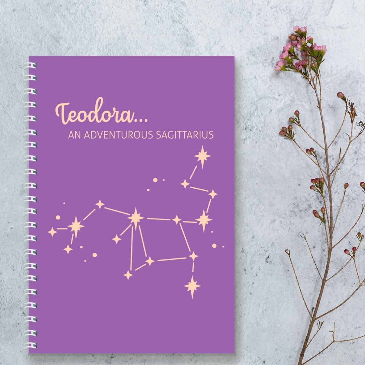 Carnet personnalisé avec inscription - Signe du Sagittaire
