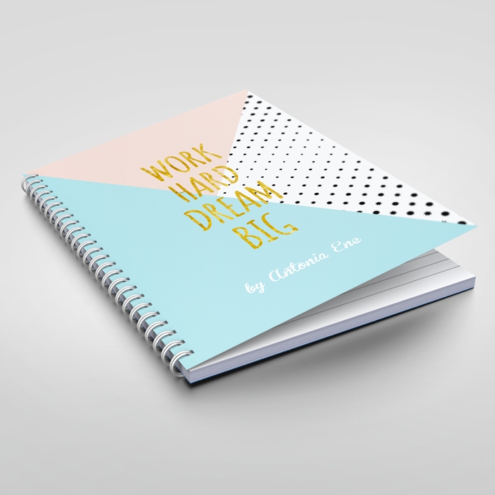 Personalised notebook - Work Hard, Dream Big