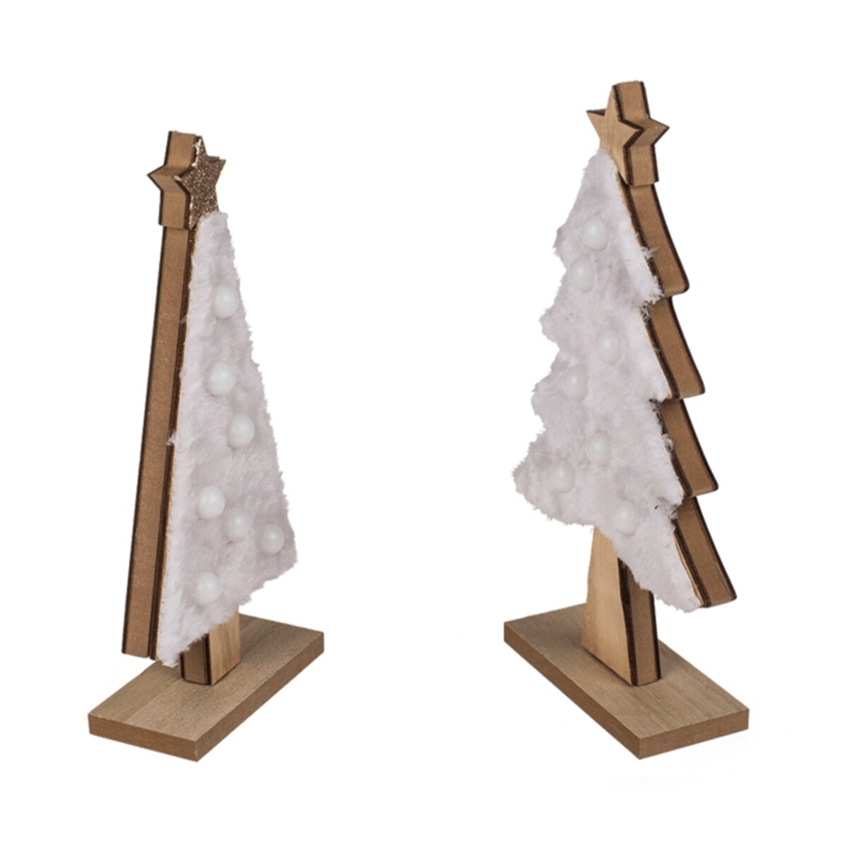 Décoration en bois - Petit sapin de Noël avec des lumières