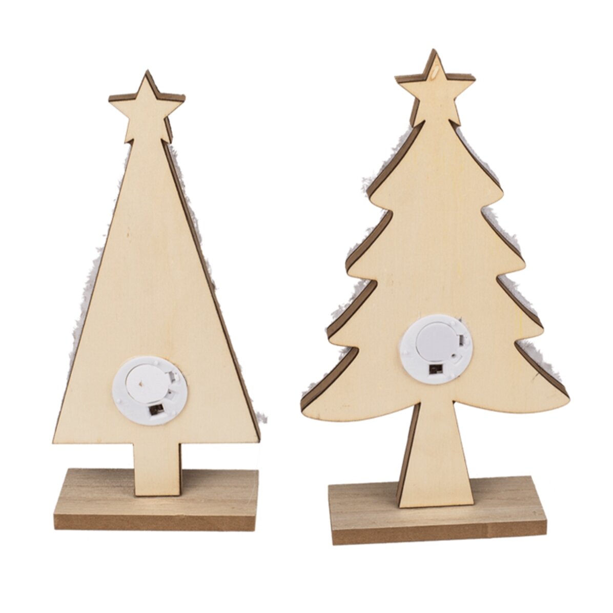 Décoration en bois - Petit sapin de Noël avec des lumières